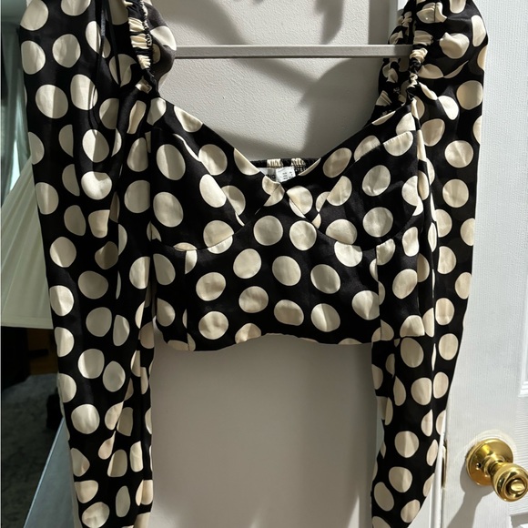 Mango polka dot long sleeve top - Picture 4 of 10